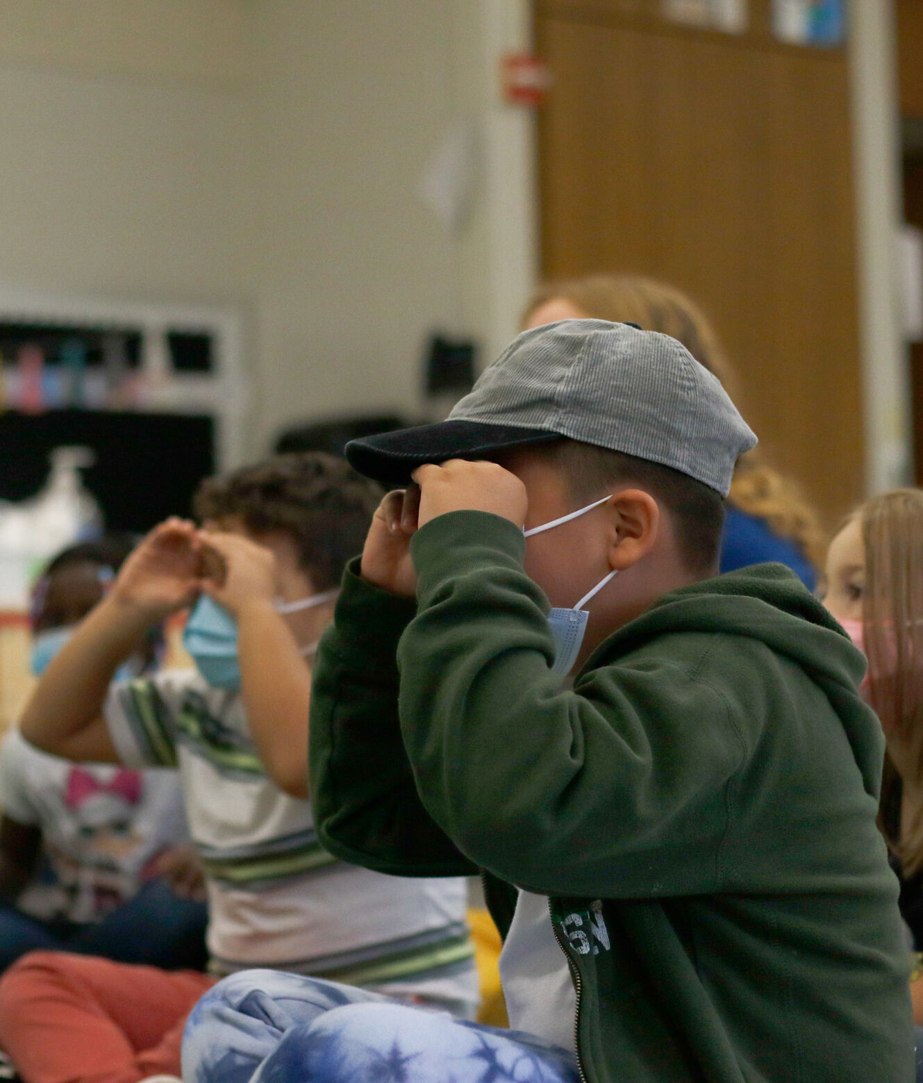 Students use their hands to emphasize focus during